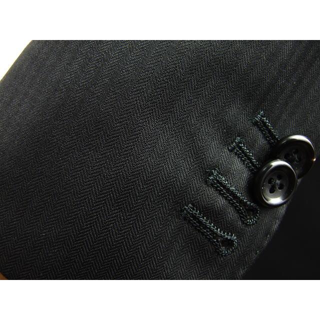 【YA体】【A体】【AB体】【春夏秋】スタイリッシュタイプ【Loropiana ロロピアーナ〜FOUR SEASONS】　2ボタンシングルスーツ/黒織柄ストライプの画像