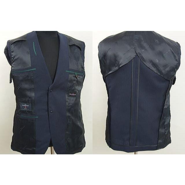 【A体】【BB体】【春夏秋】【Ermenegildo Zegna ゼニア〜TROPICAL】ベーシックタイプ 2ボタンシングルスーツ/紺ストライプ/グレーストライプの画像