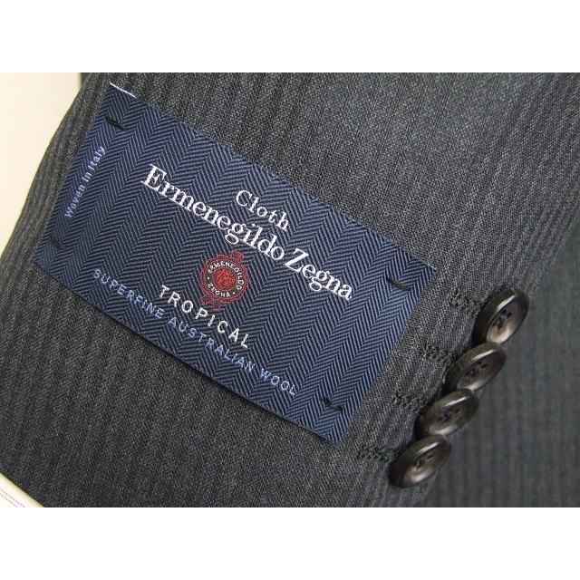 【A体】【BB体】【春夏秋】【Ermenegildo Zegna ゼニア〜TROPICAL】ベーシックタイプ 2ボタンシングルスーツ/紺ストライプ/グレーストライプの画像