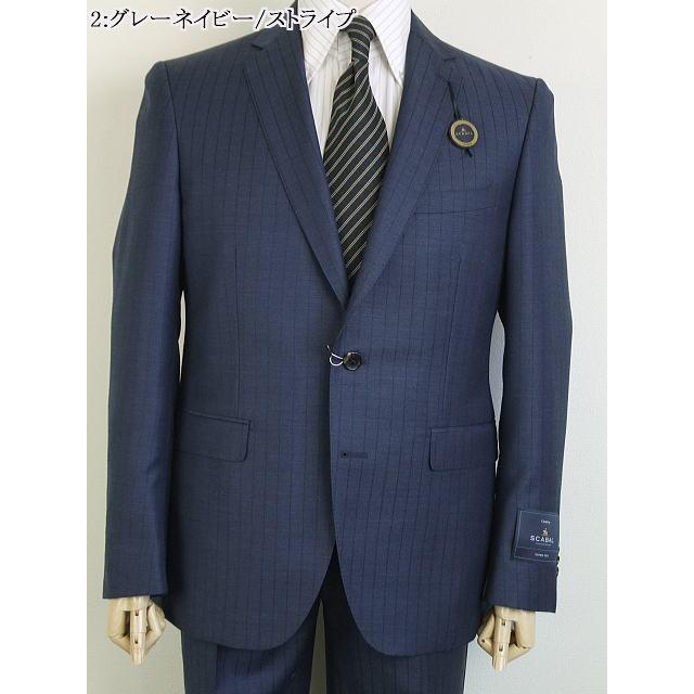 【YA体】【A体】【AB体】【日本製】【春夏秋物】【SCABAL スキャバル 〜super120´s】スタイリッシュタイプ 2ボタンシングルスーツ/ストライプ系/無地系の画像