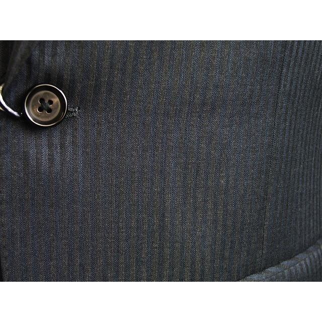 【A体】【日本製】【春夏秋物】【SCABAL スキャバル〜 super140´s】ベーシックタイプ　2ボタンシングルスーツ 紺ストライプ/ブルー＆グレー交互ストライプの画像