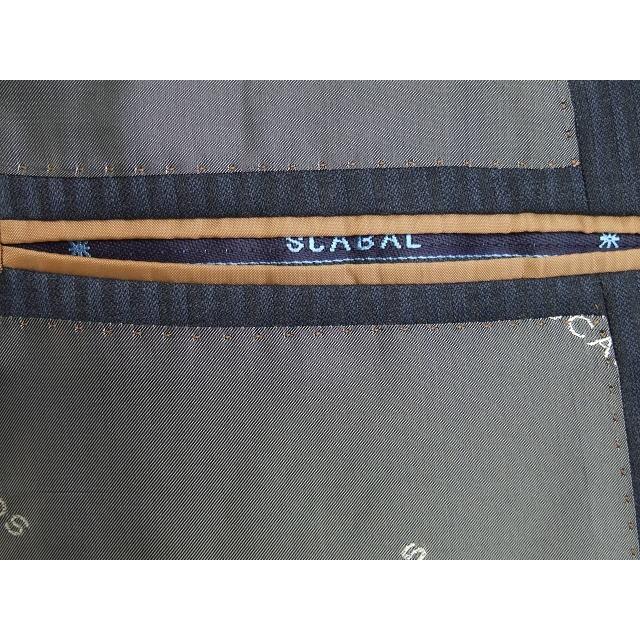 【A体】【日本製】【春夏秋物】【SCABAL スキャバル〜 super140´s】ベーシックタイプ　2ボタンシングルスーツ 紺ストライプ/ブルー＆グレー交互ストライプの画像