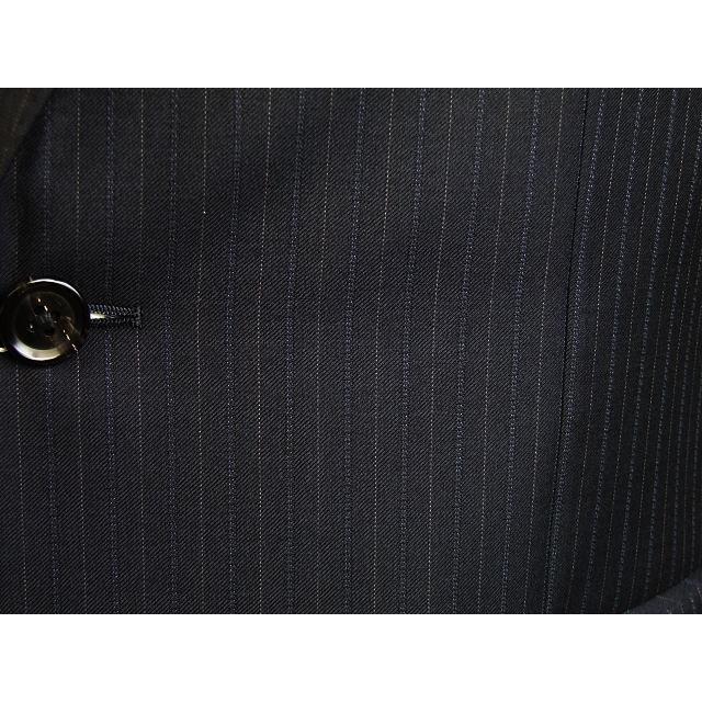 【A体】【日本製】【春夏秋物】【SCABAL スキャバル〜 super140´s】ベーシックタイプ　2ボタンシングルスーツ 紺ストライプ/ブルー＆グレー交互ストライプの画像