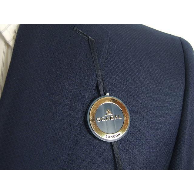 【A体】【日本製】【春夏秋】【SCABAL スキャバル 〜super140´s】スタイリッシュタイプ 2Bシングルスーツ/紺織柄（無地調）の画像