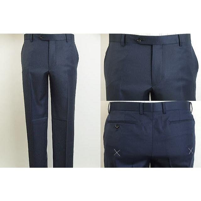【A体】【日本製】【春夏秋】【SCABAL スキャバル 〜super140´s】スタイリッシュタイプ 2Bシングルスーツ/紺織柄（無地調）の画像