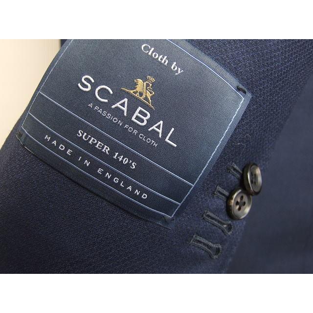 【A体】【日本製】【春夏秋】【SCABAL スキャバル 〜super140´s】スタイリッシュタイプ 2Bシングルスーツ/紺織柄（無地調）の画像