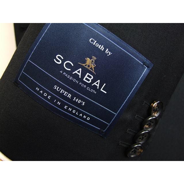 【AB体】【BB体】【日本製】【春夏秋物】【SCABAL スキャバル〜super140´s】ベーシックタイプ 2ボタンシングルスーツ/グレーストライプ/黒無地の画像