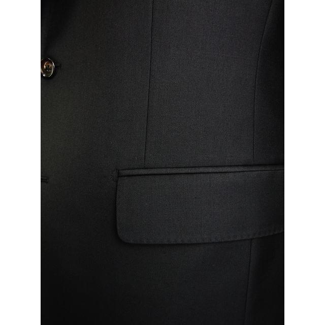 【AB体】【BB体】【日本製】【春夏秋物】【SCABAL スキャバル〜super140´s】ベーシックタイプ 2ボタンシングルスーツ/グレーストライプ/黒無地の画像