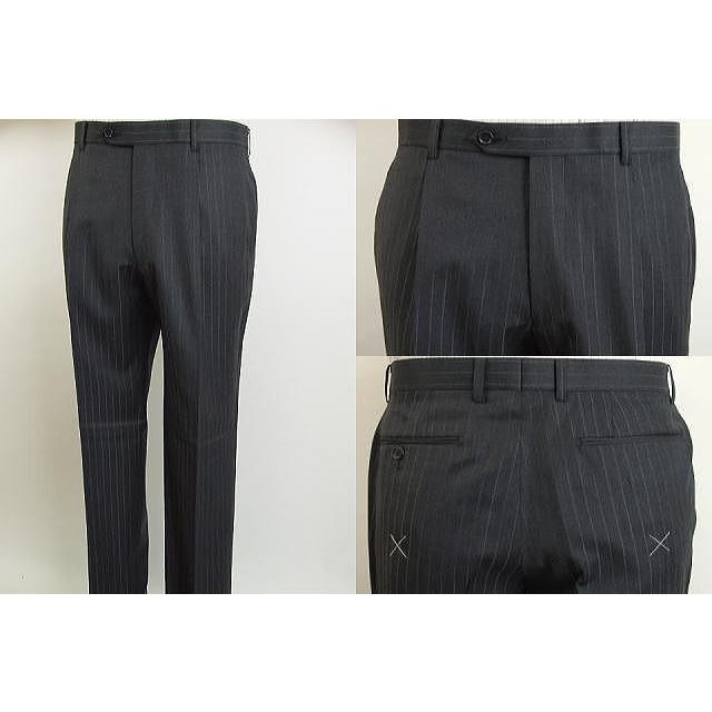【AB体】【BB体】【日本製】【春夏秋物】【SCABAL スキャバル〜super140´s】ベーシックタイプ 2ボタンシングルスーツ/グレーストライプ/黒無地の画像