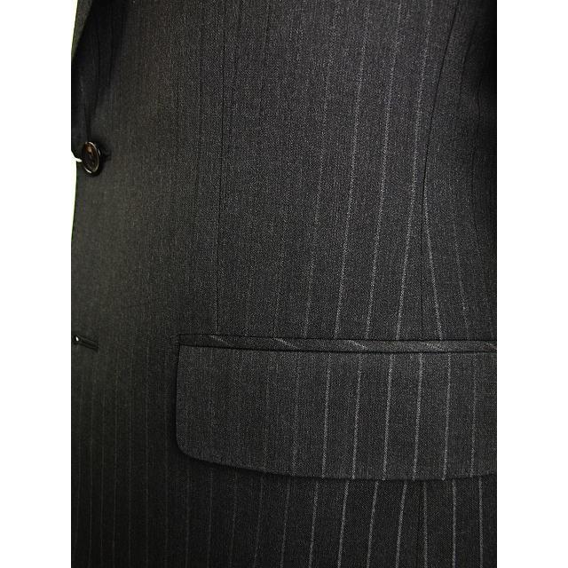 【AB体】【BB体】【日本製】【春夏秋物】【SCABAL スキャバル〜super140´s】ベーシックタイプ 2ボタンシングルスーツ/グレーストライプ/黒無地の画像