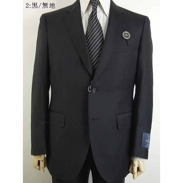【AB体】【BB体】【日本製】【春夏秋物】【SCABAL スキャバル〜super140´s】ベーシックタイプ 2ボタンシングルスーツ/グレーストライプ/黒無地の画像