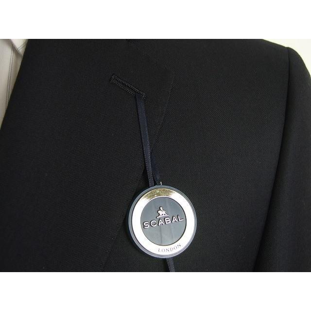 【AB体】【BB体】【日本製】【春夏秋物】【SCABAL スキャバル〜super140´s】ベーシックタイプ 2ボタンシングルスーツ/グレーストライプ/黒無地の画像