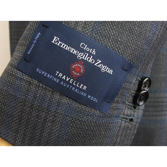 スタイリッシュタイプ ジャケット【A体】【AB体】【BB体】【春夏秋】【Ermenegildo Zegna ゼニア〜TRAVELLER】青紺/グレー/チェック柄の画像