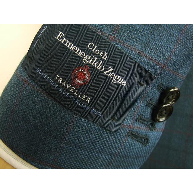 スタイリッシュタイプ ジャケット【A体】【AB体】【BB体】【春夏秋】【Ermenegildo Zegna ゼニア〜TRAVELLER】青紺/グレー/チェック柄の画像