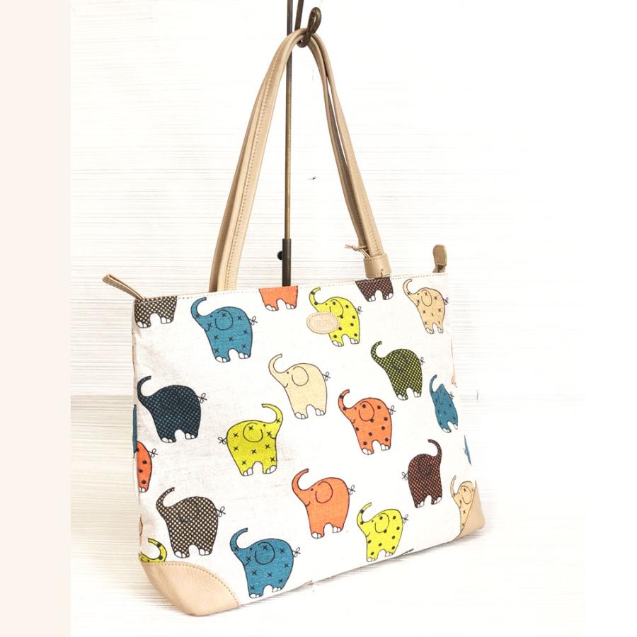 未使用 IBIZA イビサ トートバッグ リトアニアリネン×レザー ゾウ  