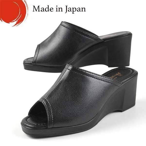 PUAR SHOES 514 ヘップサンダル ウェッジソール 黒 ブラック 0514 軽量