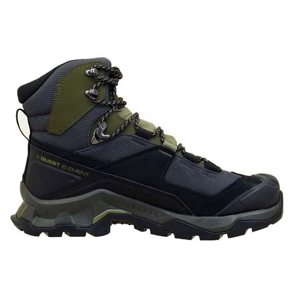 サロモン SALOMON QUEST ELEMENT GORE-TEX 414571 黒オリーブ ハイキング 登山靴 ゴアテックス 撥水 防水  レザーハイキングブーツ メンズ