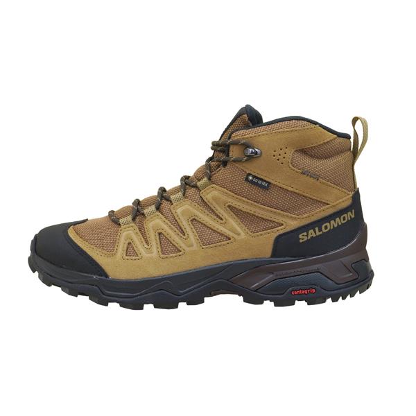 サロモン SALOMON X WARD LEATHER MID GTX 471818 茶黒 ハイキング 登山靴 ゴアテックス 軽量 防水 メンズ｜masuya92｜05