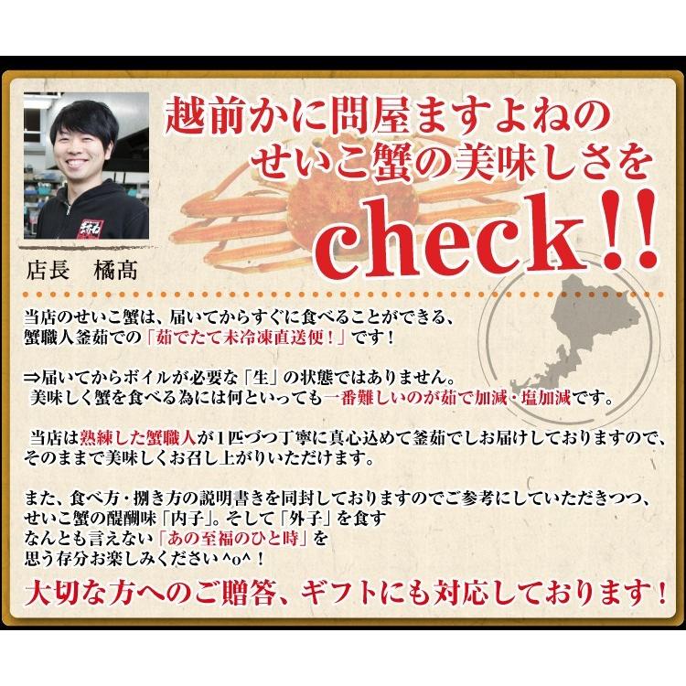11月中旬発送 12月終売 かに カニ ズワイガニ ますよね 当店仲買人直競り 日本海せいこ蟹 約5匹 2-3人前 競りたて茹でたて 足折有 コッペ 香箱蟹 セコガニ 爆買 | ますよね | 11