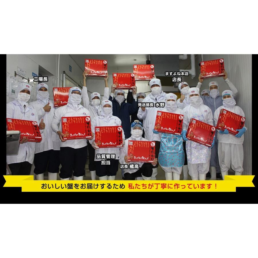 爆買 ますよね 母の日 ギフト 縁起物 かに カニ 本ズワイカニ 3L〜4Lサイズ 刺身OK 元祖 殻Wカット済み 生本ずわい蟹 正味1.2kg 総重量1.4kg 海産物 魚介類 | ますよね | 15