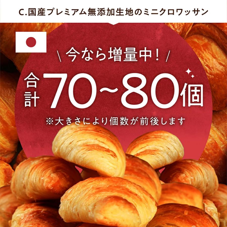 ※在庫切れ※ 賞味期限7/26 期間限定 増量 計70〜80個 パン フランス産 最大2kg 生クロワッサン25g or 生ミニパンオショコラ25g 焼くだけ 冷凍食品｜masuyone｜18