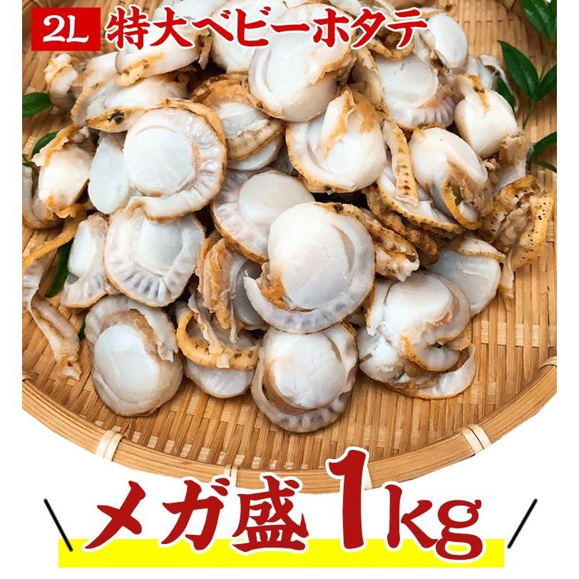 ホタテ ホタテ貝柱 ほたて 帆立 陸奥湾産 2L茹でベビーホタテ正味1kg 個別冷凍61〜80粒 ベビー帆立 貝ヒモ付 同梱不可 魚介類 海産物 海鮮｜masuyone｜04