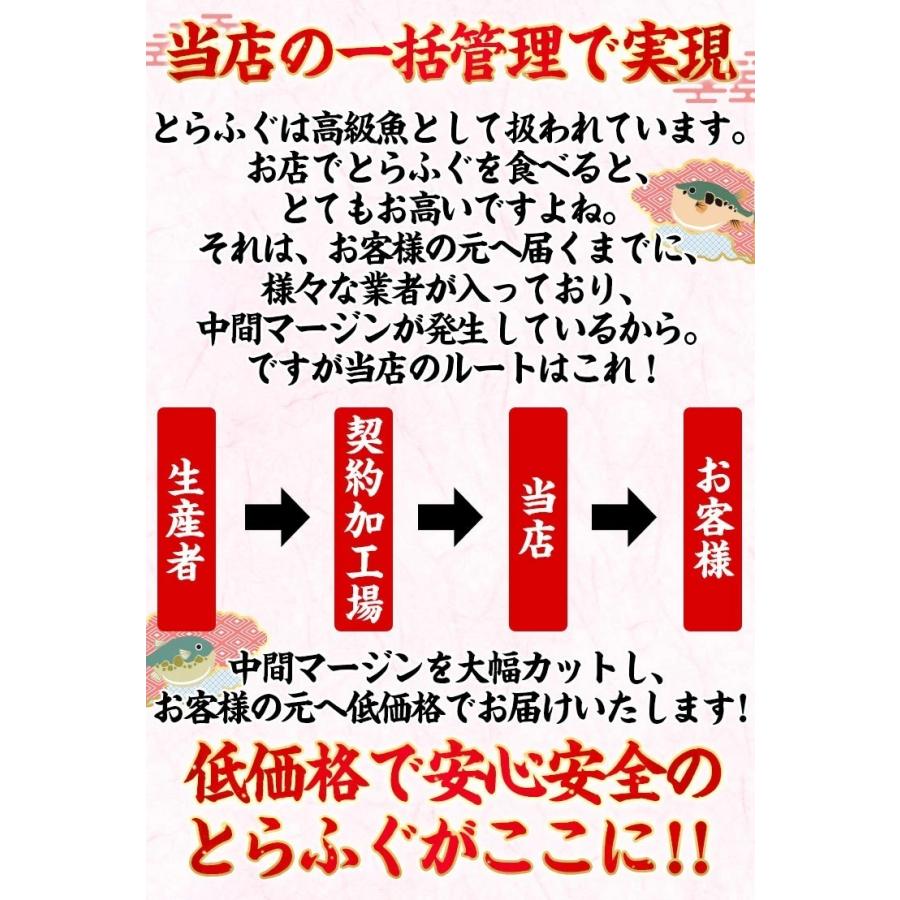 50個限定 ふぐ フグ とらふぐ トラフグ てっちり ふぐ鍋 国産 敦賀産下関加工 ふぐちり てっちり鍋セット4人前 ポン酢 薬味付　同梱不可｜masuyone｜10