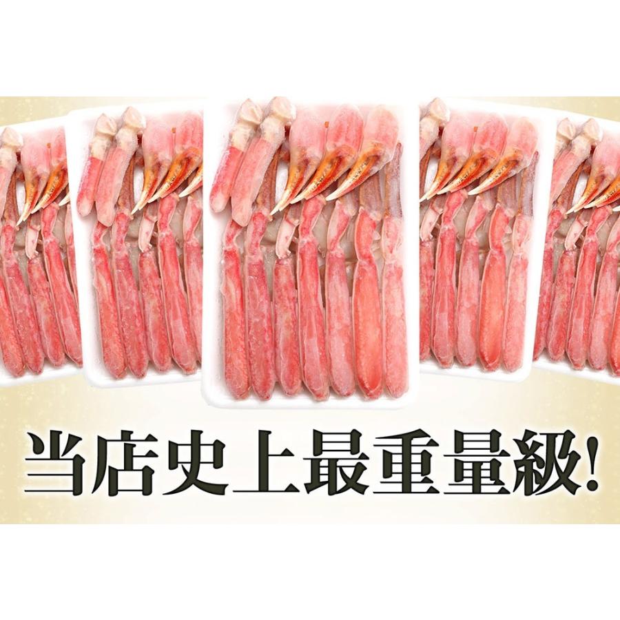 40%OFFクーポン有 カニ かに 蟹 ズワイガニ お刺身OK 正味3kg 総重量4kg 10人前 生食可 殻Wカット カット生ズワイ5箱セット 海鮮｜masuyone｜03