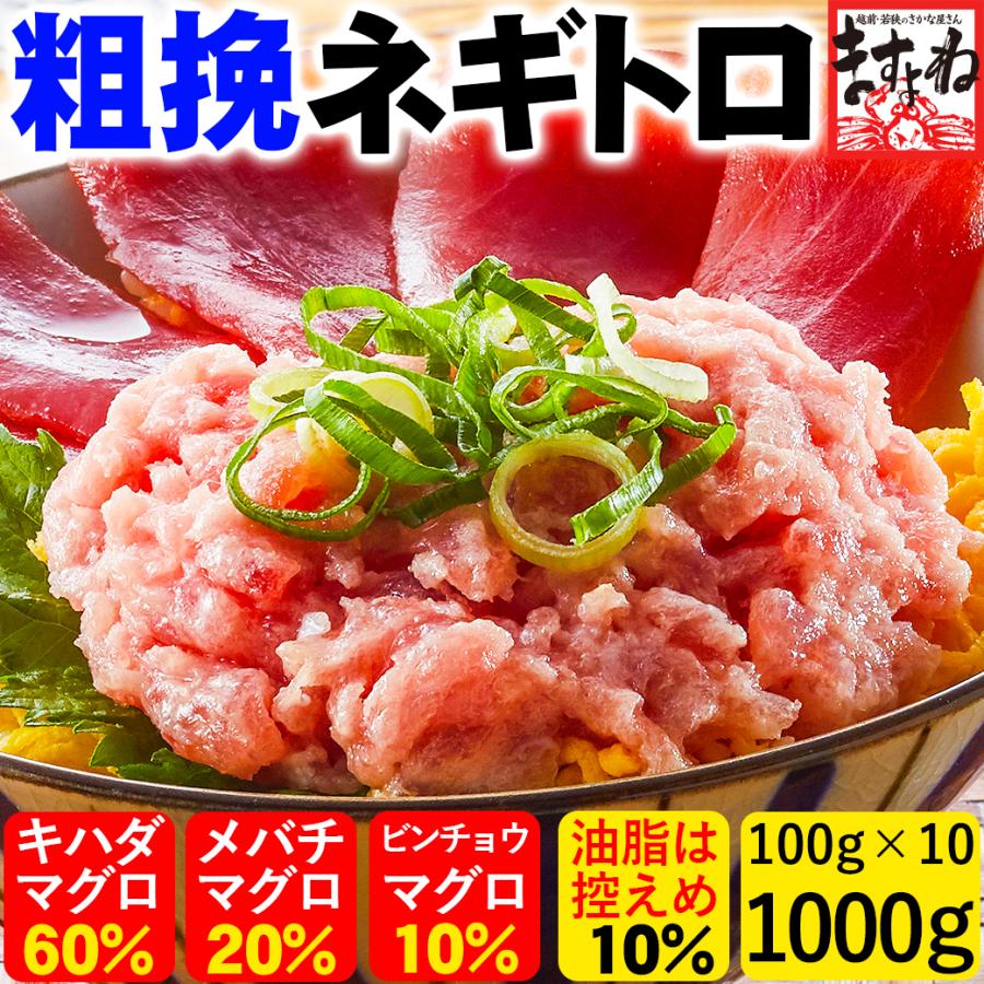 猛暑対抗セール クーポンなしで半額 ますよね 粒トロ食感 添加油脂控えめ 粗挽きネギトロ1kg 100g×10 流水解凍5分で完成 天然まぐろ 国内加工 マグロ ねぎとろ の商品画像