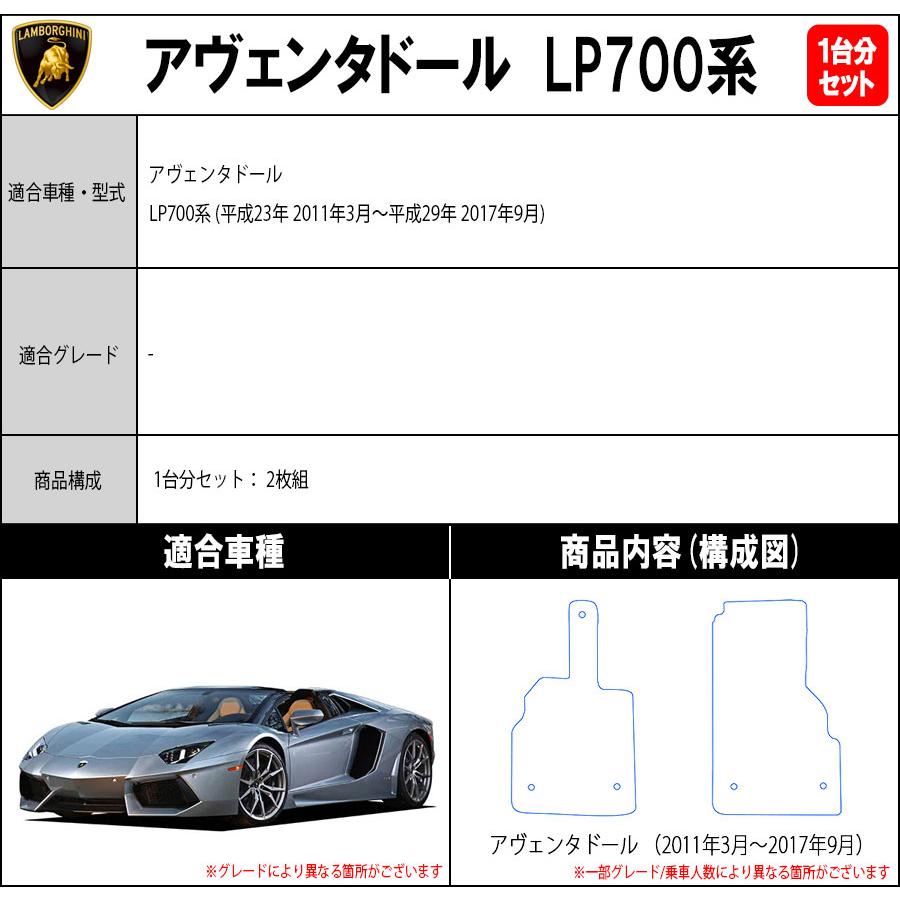 未使用　ランボルギーニ　アヴェンタドール用フロアマット　2枚1台分　黒×赤 Aventador 【ポイント5倍】ランボルギーニ アヴェンタドール 1台分
