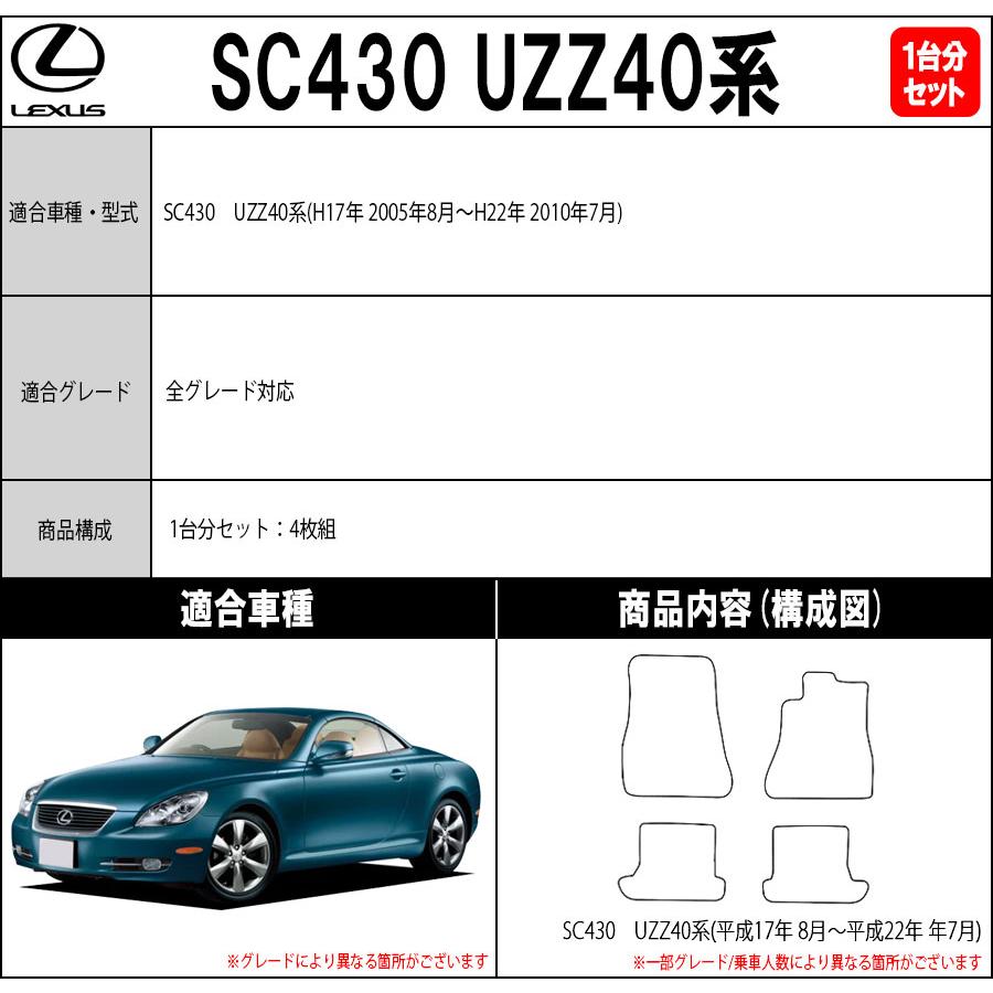 ポイント5倍】レクサス SC430 UZZ40系 フロアマット カーマット 1台分