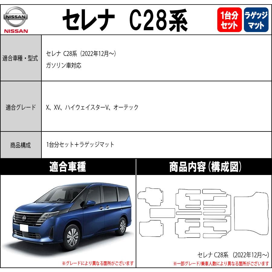 セレナ 【ポイント5倍】日産 C28系 フロアマット カーマット 1台分＋ 