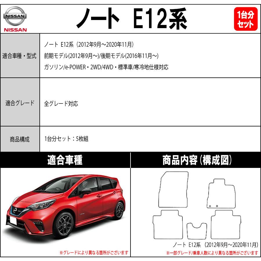 ノート 【ポイント5倍】日産 E12系 フロアマット カーマット 1台