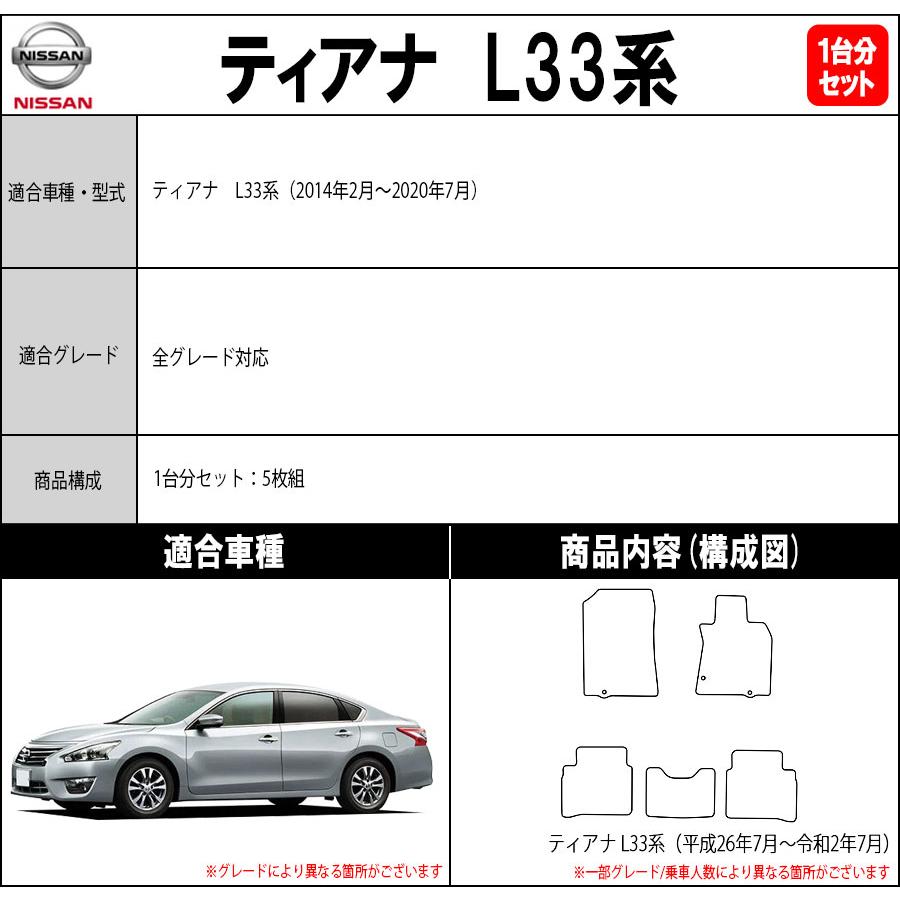 ティアナ 【ポイント5倍】日産 L33系 フロアマット カーマット 1台分 