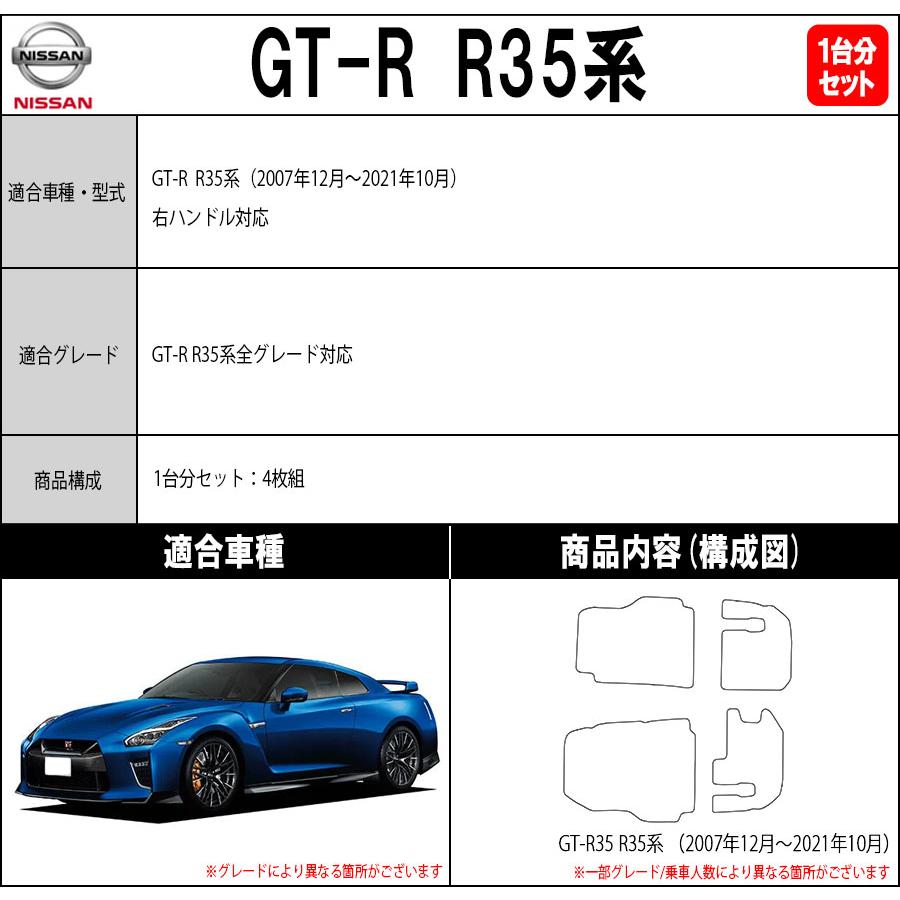 【ポイント5倍】日産 GT-R R35系 フロアマット カーマット 1台分セット【ベーシック】シリーズ フロアーマット 送料無料 日本製 GTR｜mat-theclass｜02