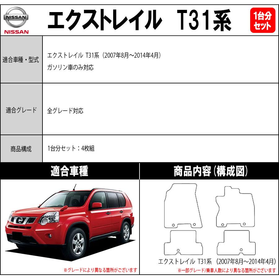 エクストレイル 【ポイント5倍】日産 T31系 フロアマット カーマット 1 