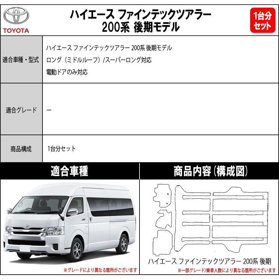 ハイエースグランドキャビン，10人のり，席は233，一台分フロアマット