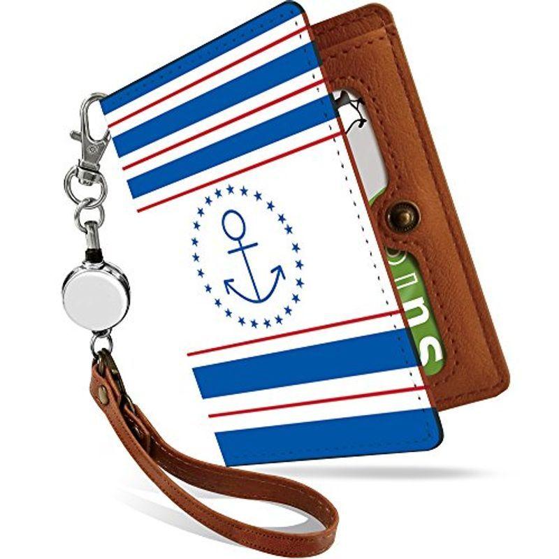 パスケース 定期入れ リール付き かわいい マリン イラスト 二つ折り 中がみえない おしゃれ レディース 夏 海 イカリ 青 マリン P Mata Tabi 通販 Yahoo ショッピング