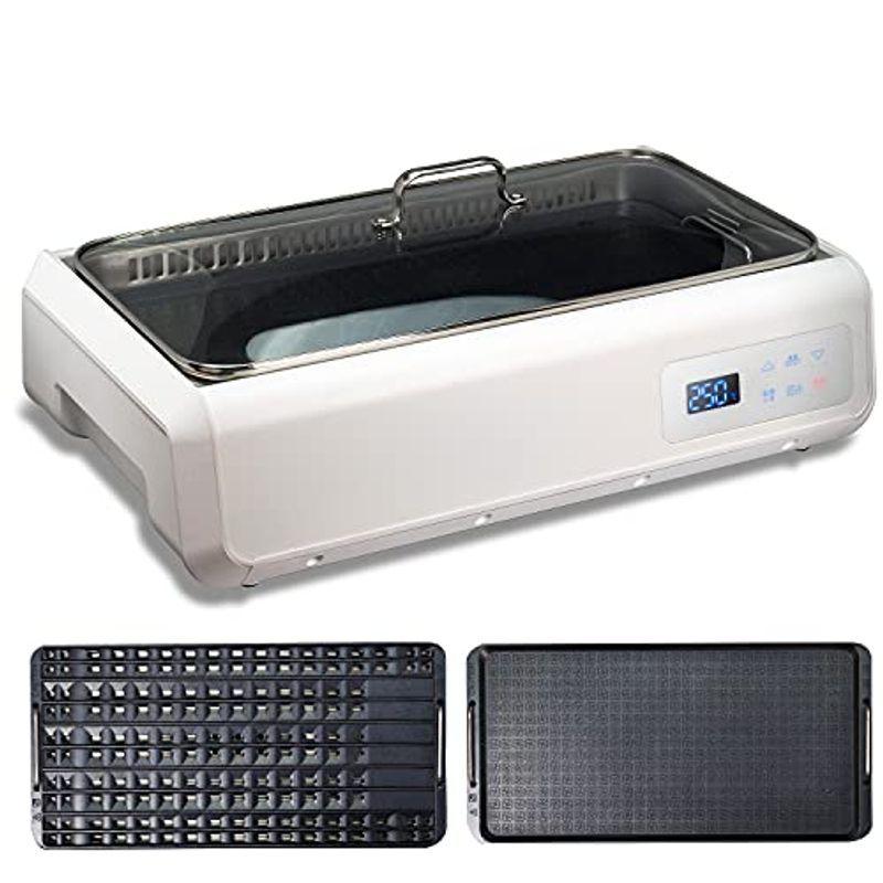 大阪超高品質 東京deco ホットプレート 吸煙グリル 焼肉 平面 プレート 2枚 蓋付き ホワイト 強力なファンで煙が吸い込まれる 無煙 温度調節 割引販促 Ssl Daikyogo Or Jp