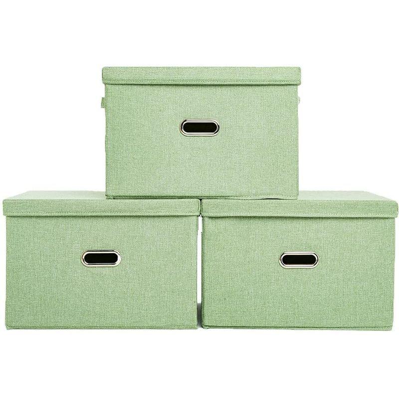 新版 収納ボックス 収納ケース 洗える 折りたたみボックス ふた付き ボックス 取っ手付き 衣類 書類 おもちゃ 雑貨 布 収納 3個セット グリ 新しい到着 Www Aqtsolutions Com