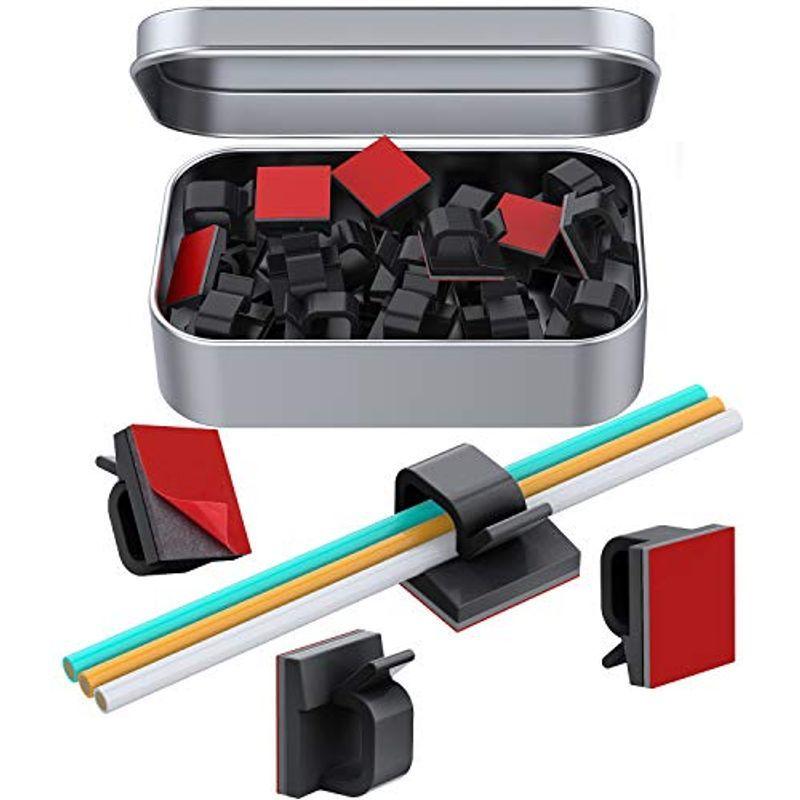 大人も着やすいシンプルファッション Adali ケーブルクリップ 配線止め コードクリップ ケーブルホルダー 収納 ケーブル固定具 テープ有り 車用 家庭用 事務室用 ブラック Heartlandgolfpark Com