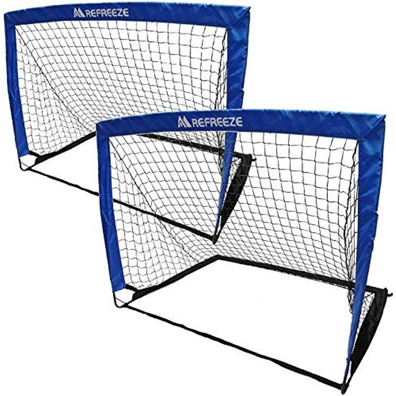 お洒落 Refreeze リフリーズ 折りたたみ サッカーゴール 2個セット 選べる3カラー フットサル ポータブル ポップアップ ブルー Cisama Sc Gov Br