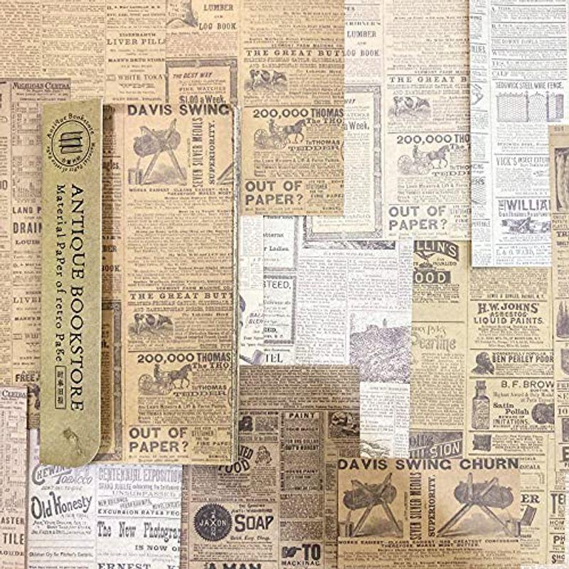 Tnyker コラージュ 素材 背景紙 デザインペーパー 60枚セット ヴィンテージ風 レトロ 古書 ジャンクジャーナル ラッピング スクラ Mata Tabi 通販 Yahoo ショッピング