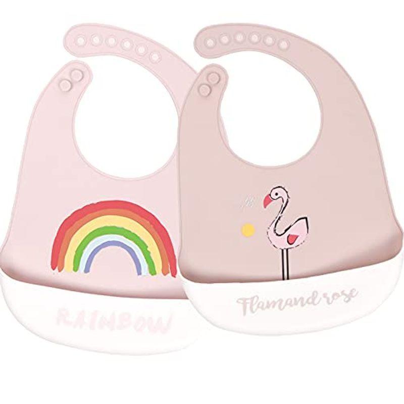 食事用エプロン ベビー 2枚セット よだれかけ シリコン スタイ ベビービブ 女の子 子 柔らかい 男の子 調節可能 赤ちゃん 軽量 防水 世界の人気 ブランド シリコン