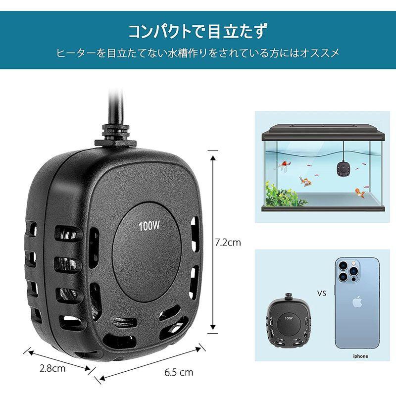 市場 セーフティヒーター 1００ｗ 防水給湯器 熱帯魚 淡水海水両用 ヒーター 水槽用 魚タンク 水中用 水族館