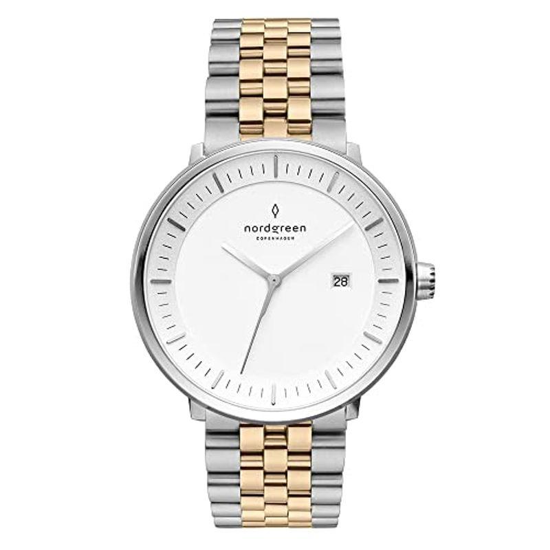 セットNordgreen［ノードグリーン］Philosopher 北欧デザイン腕時計 ホワイトダイヤル シルバーゴールド5リンクブレス /