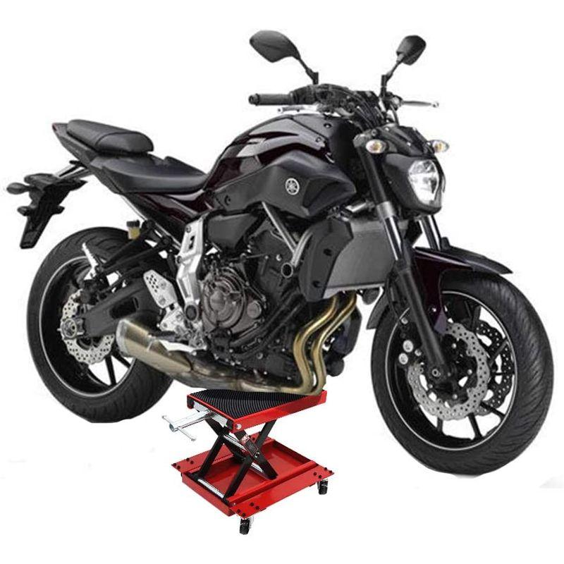 Apextreme　耐荷重500kg　バイクジャッキ　ゴムマット付　レッド　リフトドーリー　バイクリフト　キャスター付き