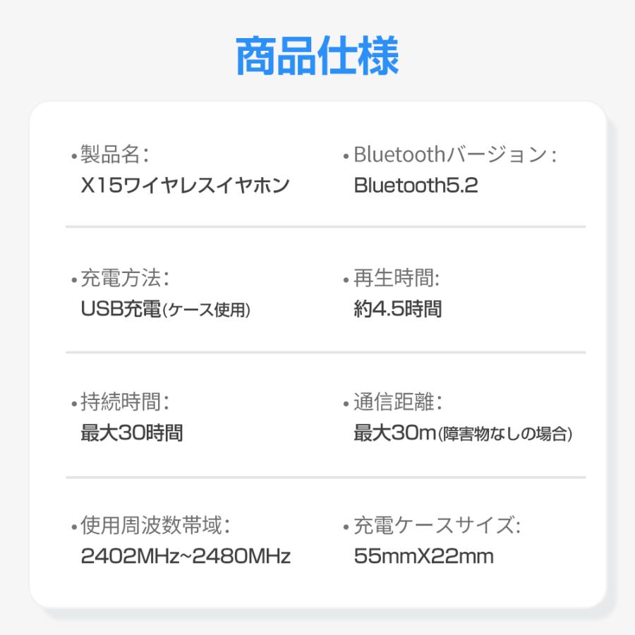 ワイヤレスイヤホン Bluetooth5.2 イヤホン 小型 Hi-Fi高音質 ノイズキャンセリンク ブルートゥース イヤホン 軽量 両耳 左右分離型 防水 コンパクト プレゼント｜matakul｜16