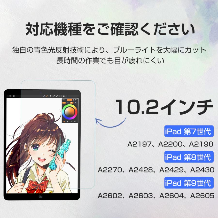 【紙のような描き心地・Ipad専用】iPadフィルム ペーパーライクフィルム  10.2インチ 液晶保護フィルム 非光沢  反射防止 強化ガラス 途切れない｜matakul｜03