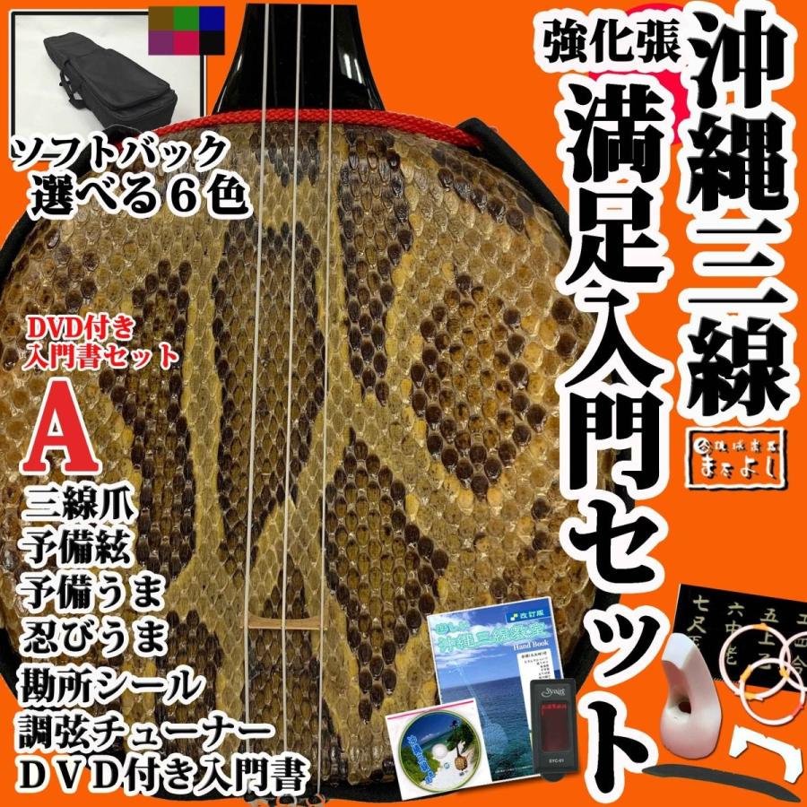 強化張（2重張り） 三線満足入門Aセット DVD付き入門書セット : 琉球 